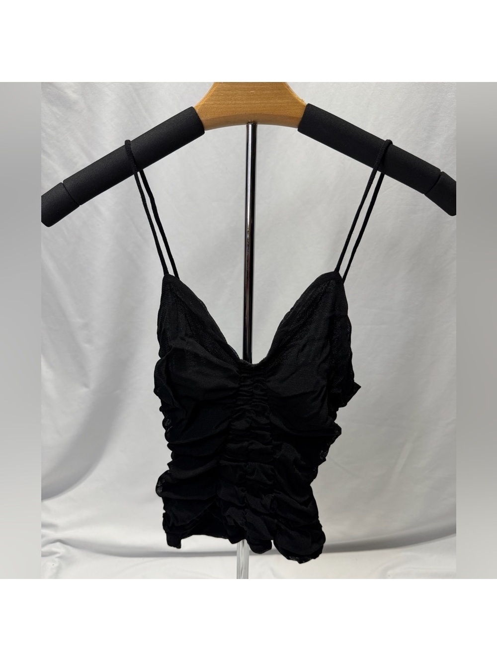 Y2K crop Black Ruched Women's tank top